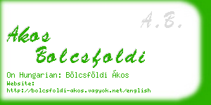 akos bolcsfoldi business card